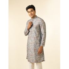 Diwas by Manyavar Men Embroidered Green Art Silk Printed Fancy Kurta