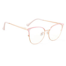 ROYAL SON Half Rim Pink Gold Anti Glare Blue Cut Spectacles Frames Women- SF0084-C4 (46)