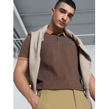 Puma Ess Elevated Textured Mens Brown Polo T-Shirt