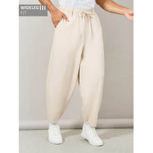 Styli Men Cream Premium Cotton Slub Balloon Pants