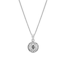 Giva Avni By Oxidised Silver Goddess Eye Pendant With Box Chain For Women(Adjustable)