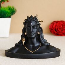 eCraftIndia Black Adiyogi Lord Shiva Handcrafted Polyresin Figurine