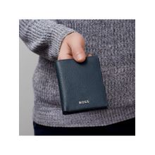 Hugo Boss Classic Grained Flap Card Holder - Navy Blue