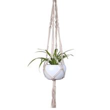 Homesake Macrame Hanging Planter Large Beige Pot