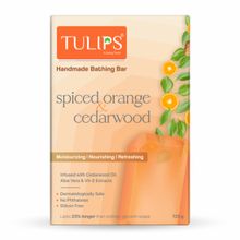Tulips Handmade Bathing Bar Soap - Sopicedorange & Cedarwood