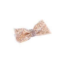 Blueberry Beige Crystal Beads Embellished Handcrafted Hair Bow Clip