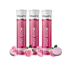VitusFiz Glow L-Glutathione Collagen & Biotin For Skin Glow & Strong Hair Tablets - Pack Of 3