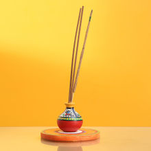 ExclusiveLane Aromas In A Matki' Terracotta Warli Incense Stick Holder With Wooden Tray