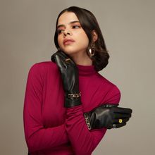 Twenty Dresses by Nykaa Fashion Black Solid Chainlink Gloves