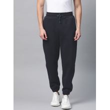 Fitkin Mens Navy Blue Fleece Winter Joggers