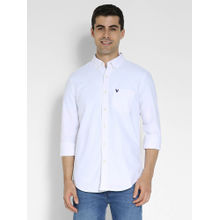 American Eagle Men White Slim Fit Solid Oxford Button-Up Shirt