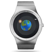 Vilam Creative Silver Starry Universe Earth Globe Moon Sun Watch for Men & Women