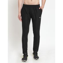 INVINCIBLE Black Mens Stretch Workout Trackpants