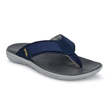 Hitz Blue Leather Slippers
