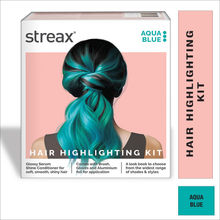 Streax Hair Colour Highlighting Kit -DIY Application, Enriched With Walnut & Argan Oil, Aqua Blue