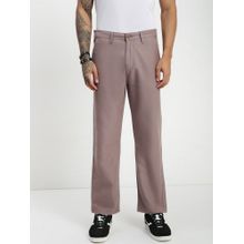 necked Peach Blush Drill Linen Relaxed Cotton Pant