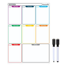 Awestuffs Magnetic Weekly Planner Dry Erase Whiteboard Sheet With 2 Markers [12.3 X 9 Inch]