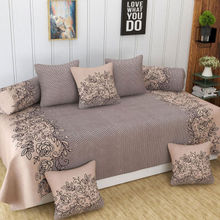 BAJO'S Beige 8 Pieces Floral Pure Cotton Bedding Set
