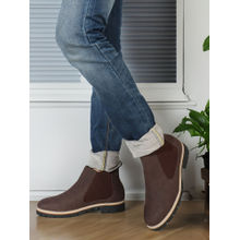 Carlton London Stylish Brown Color Party Wear Slip On Chelsea Boots