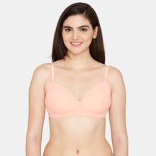 Zivame Beautiful Basics Padded Non Wired 3-4th Coverage Backless Bra - Peach Pearl