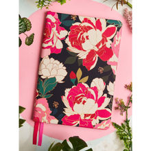 Doodle Collection A5 Hard Bound Soft Foam Padded Paper Notebook - Hibiscus