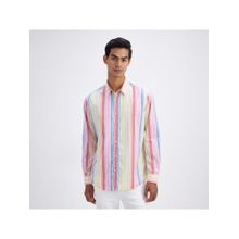 Pepe Jeans Men Multi-Color Pure Cotton Collar Neck Regular Fit Stripes Casual Shirt