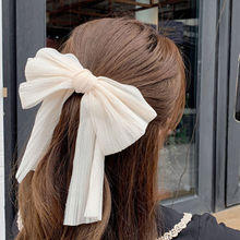 Toniq Audrey White Dainty Delicate Organza Bow Hair Clips For Women - Osxxih113