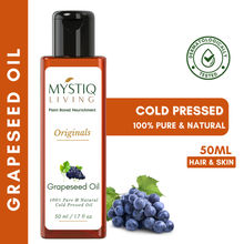 Mystiq Living Grapeseed Oil 100% Pure Cold Pressed For Hair, Face & Skin