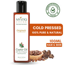 Mystiq Living Castor Oil 100% Pure & Cold Pressed For Hair Growth, Skin, Eyes, Face and Body