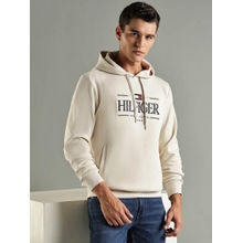 Tommy Hilfiger Beige Logo Regular Fit Cotton Sweatshirt