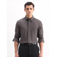 Rare Rabbit Men's Vane-25 Dusky Grey Plain Shirt