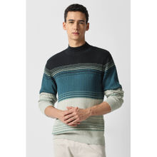 Van Heusen Men Multi-Colour Stripe Sweater