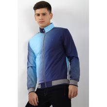 Peter England Men Blue Regular Fit Ombre High Neck Jacket