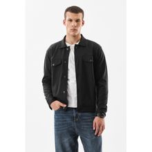 Snitch Black Plain Full Sleeves Regular Casual Jacket for Men