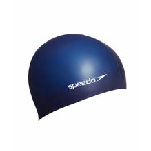 Speedo Unisex-Adult Plain Flat Silicone Swimcap - Blue (Free Size)