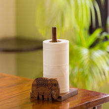 ExclusiveLane Hand Carved Kitchen Tissue Roll Holder In Sheesham Wood (2 Rolls)