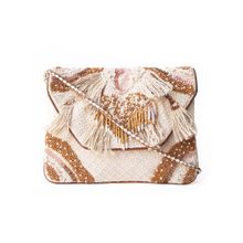 PRAVO Ivory Handcrafted Woven & Embellished Sling Purse