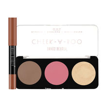Swiss Beauty Cheeak-A-Boo 3 In 1 Blusher, Contour & Highlighter With Non Transfer Lipstick