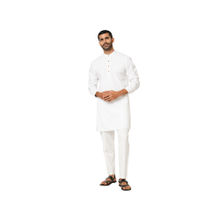 Indivisual Mens Bright White Solid Kurta with Pant (Set of 2)