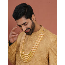 Ruby Raang Studio Deep Cream Beaded Layered Necklace for Men