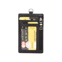 Sassora Genuine Premium Leather Unisex Ultra Slim RFID Card Holder-Black