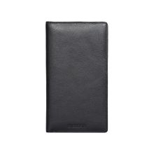 Sassora Premium Leather Bi-Fold Large RFID Black Passport Holder-Black