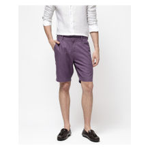 Rare Rabbit Men Edam Light Purple Plain Relaxed Fit Shorts