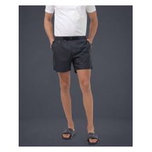 Rare Rabbit Men Kort Navy Blue Plain Regular Fit Shorts