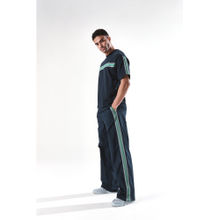 Rare Rabbit Men Newnon Navy Blue Plain Baggy Fit Pant