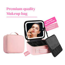Rhe Cosmetics Travel Makeup Bag With Led Mirror- Rose Gold