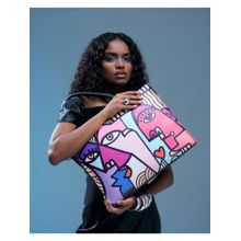 FETTI Faces Tote Bag with Detachable Strap - Pink (L)