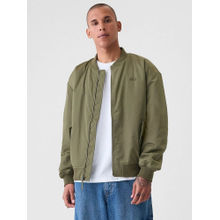 GAP Olive Men's Logo Baseball Neck Bomber Jacket