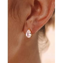 Mitali Jain White Pear Cut Cz Solitaire Stud Earrings