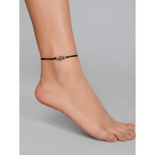 Silvermerc Designs Triple Ball Black Thread Evil Eye Anklet